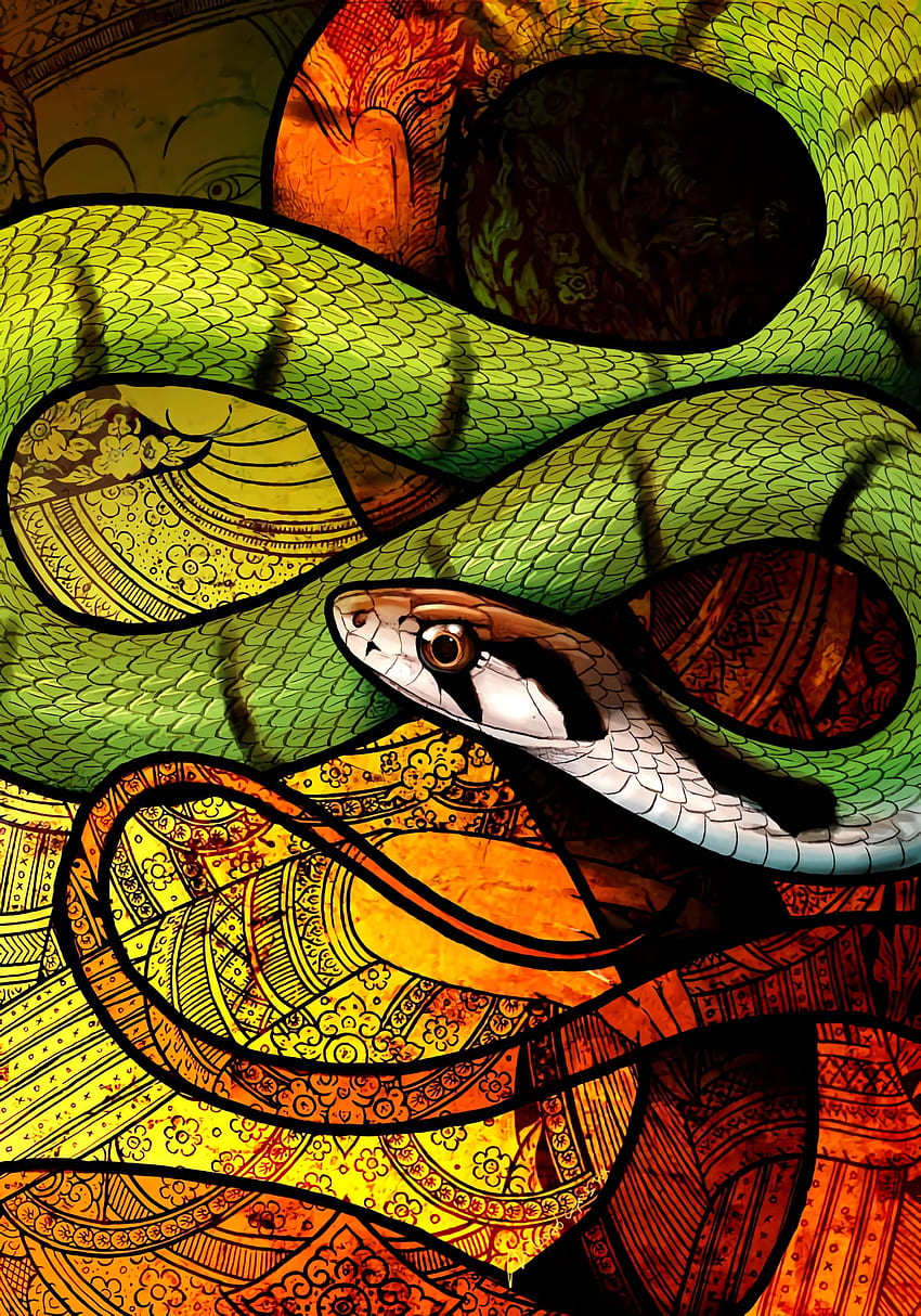 Art, Pattern, Reptile, Snake HD phone wallpaper