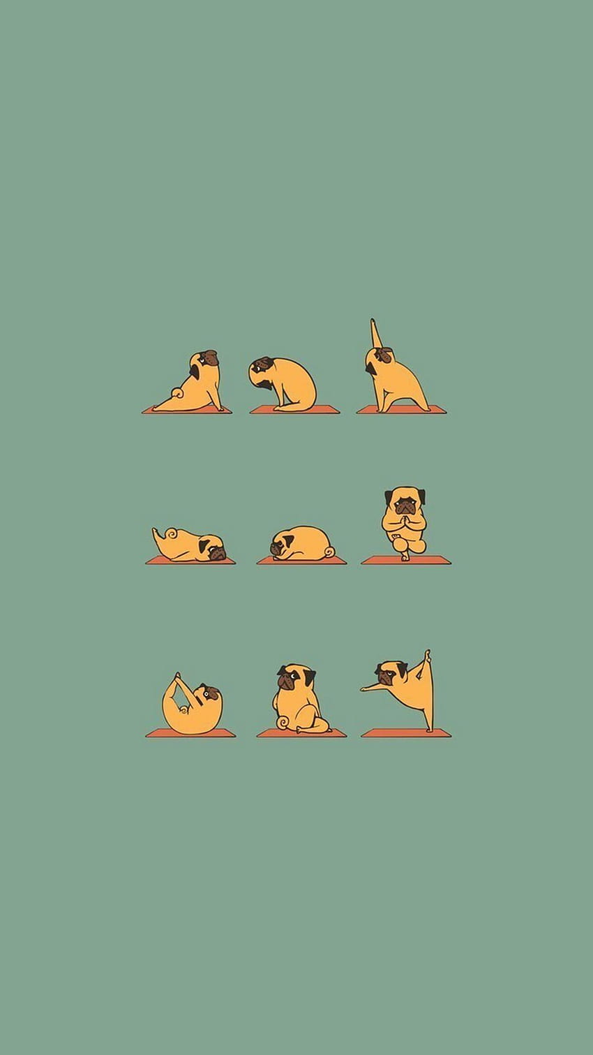 Funny Pug Doing Yoga iPhone 8 HD phone wallpaper