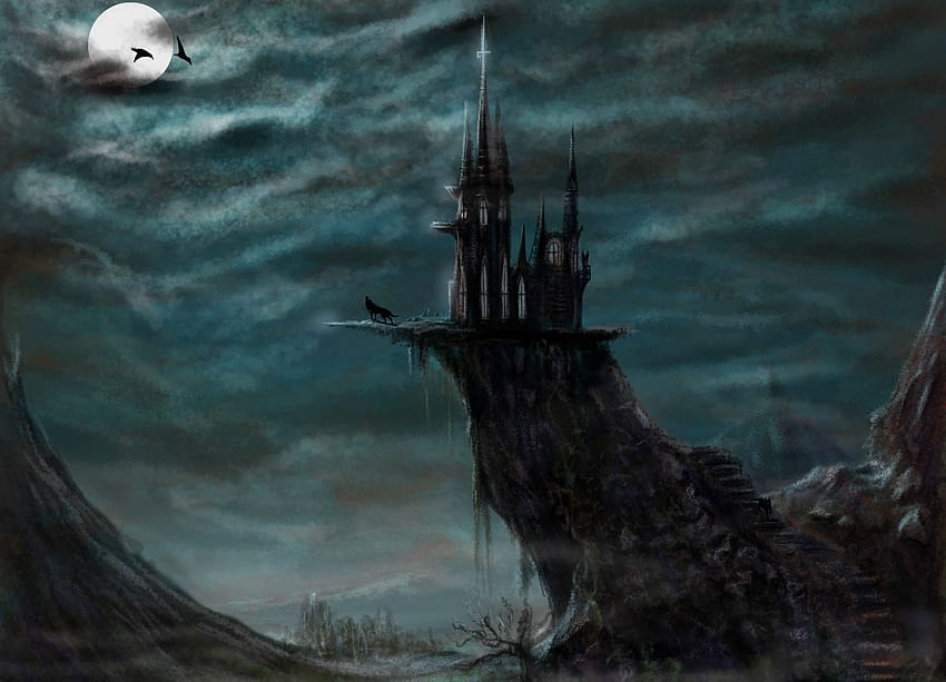 Vampire Castle - Dark Castle, Black Vampire HD wallpaper