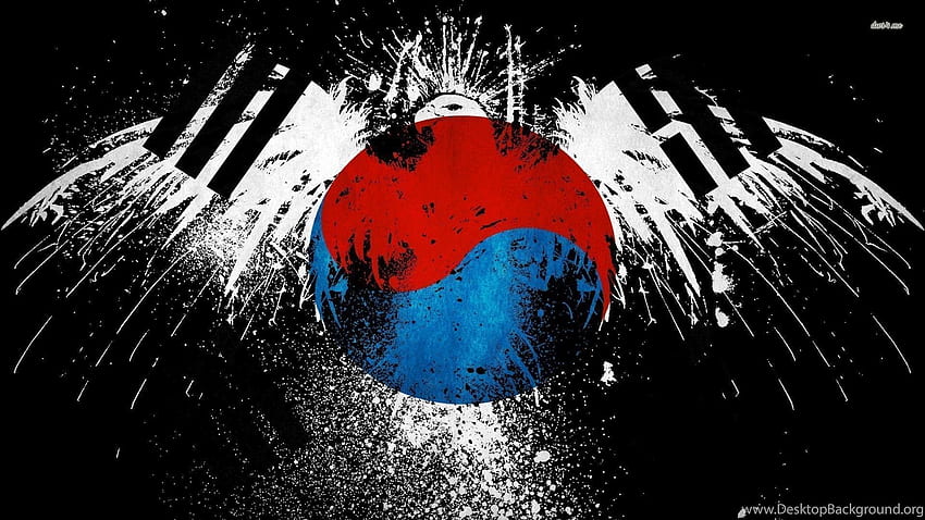 Флаг на Южна Корея Фон за цифрово изкуство, корейско изкуство HD тапет