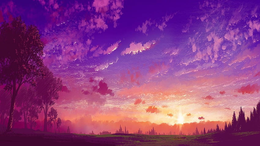 Sunset Aesthetic Anime - Novocom.top, Coucher de soleil Lofi Fond d'écran HD