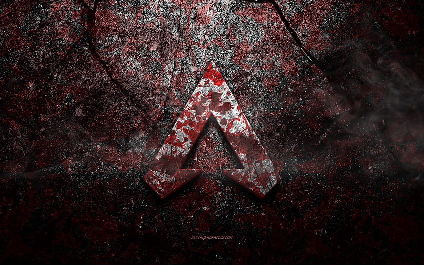 Logotipo de Apex Legends, arte grunge, logotipo de piedra de Apex Legends, textura de piedra roja, Apex Legends, textura de piedra grunge, emblema de Apex Legends, logotipo de Apex Legends 3d fondo de pantalla