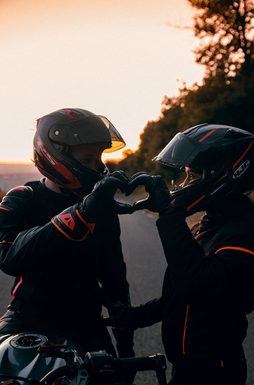 Casais de motociclistas, amantes da bicicleta Papel de parede de celular HD