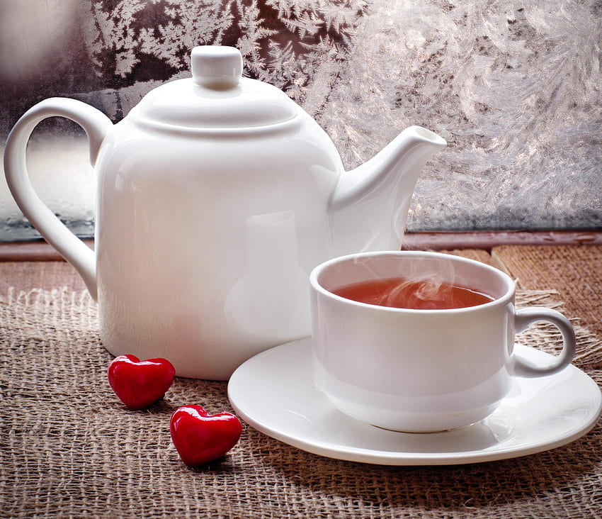 Hearts, tea time, love, tea, winter. .ua HD wallpaper | Pxfuel