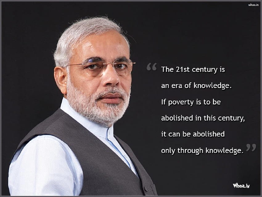 Narendra Modi 15º primeiro-ministro da Índia com citações papel de parede HD