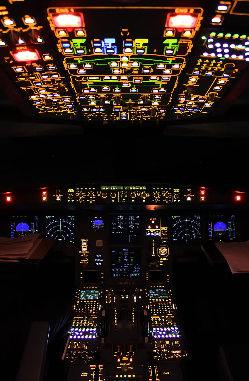 Backlight, Illumination, Plane, Airplane, Control Panel, Radars HD phone wallpaper