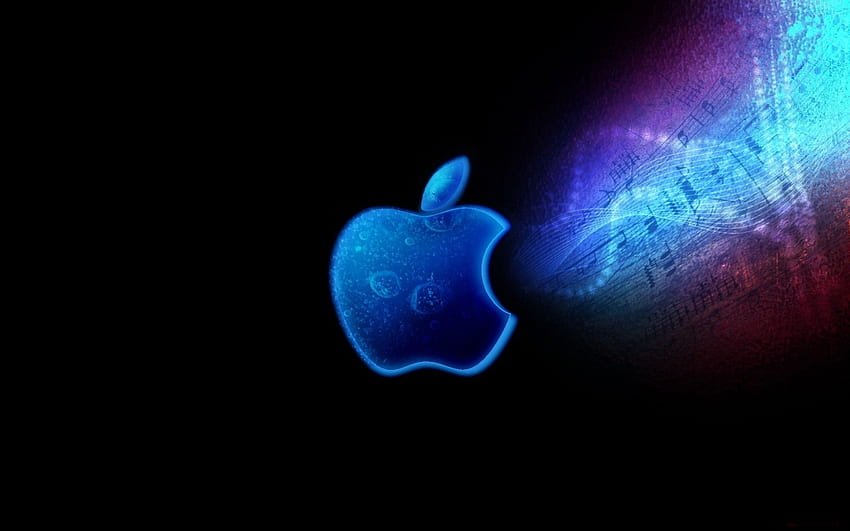 Apple Mac Markenlogo Heller Schatten MacBook Air. AllMac, Neonblauer Apfel HD-Hintergrundbild