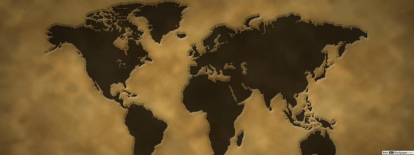 Grunge World Map, 2880 X 1080 HD wallpaper