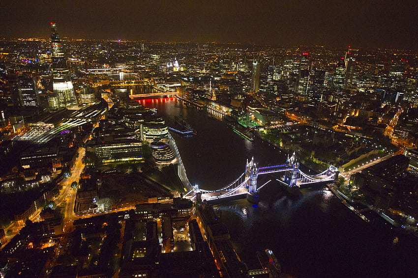 Archiv, Skyline von London bei Nacht HD-Hintergrundbild