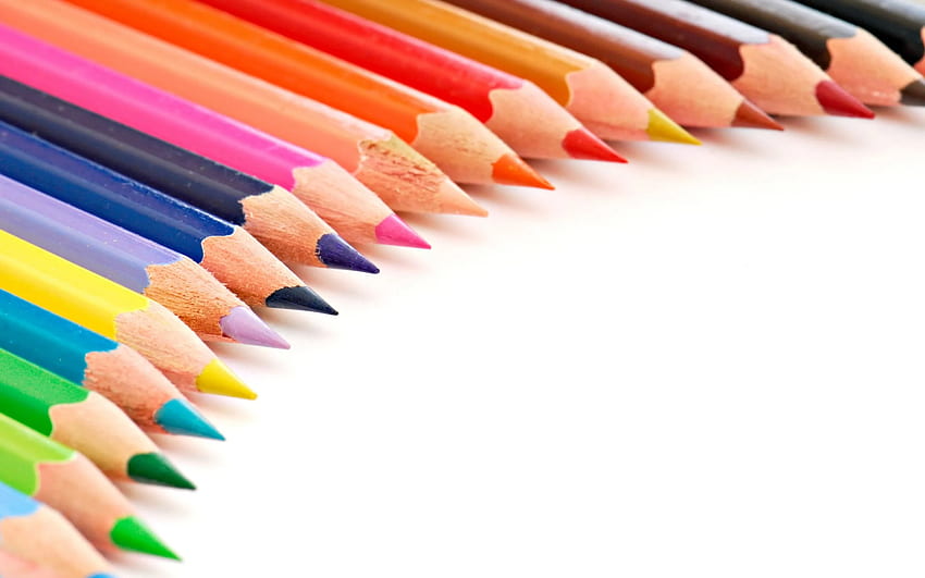 鉛筆の背景。 色鉛筆、色鉛筆 高画質の壁紙