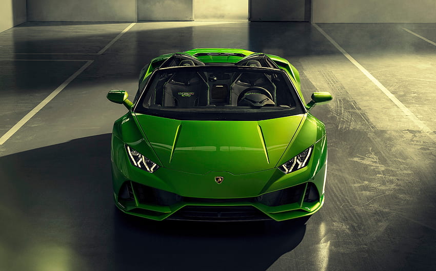 Convertible, green, Lamborghini Huracan HD wallpaper