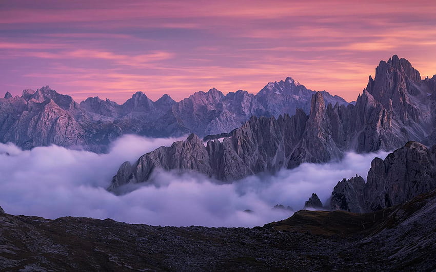 Post Sunset Fog Mountains Macbook Pro Retina , , Arrière-plan et Fond d'écran HD