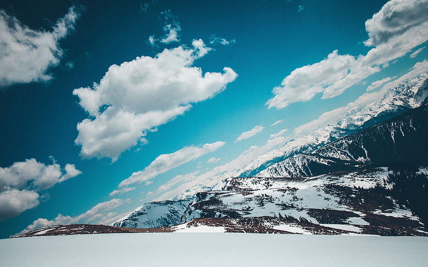 Alam, Langit, Pegunungan, Salju, Tertutup Salju, Bersalju Wallpaper HD