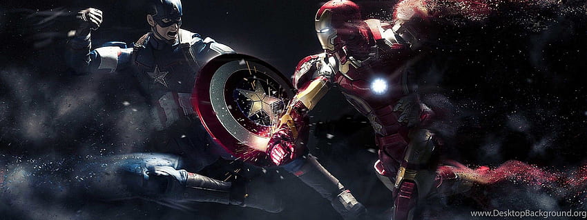 Captain America Vs Iron Man New, Cool Captain America Dual Screen HD wallpaper