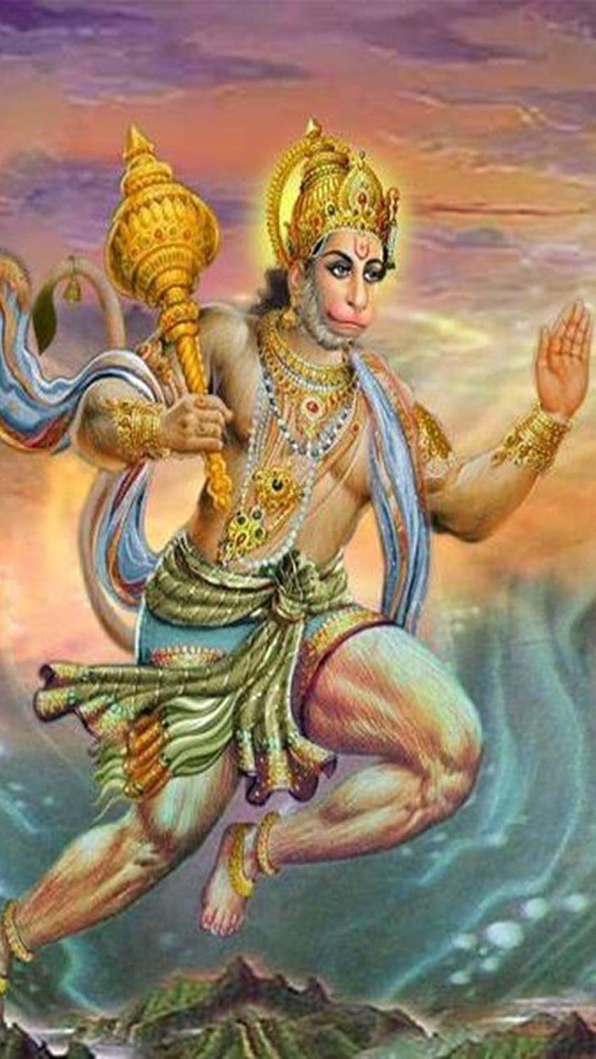 Flying hanuman ji, lord hanuman HD phone wallpaper