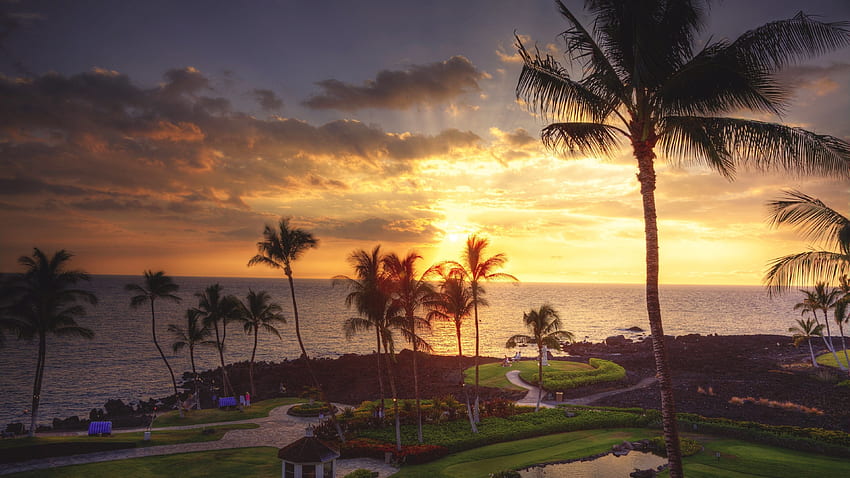 Sunset Hawaii, Hawaiian Sunrise HD wallpaper