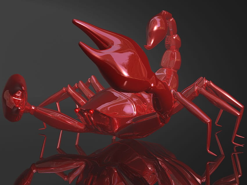 Red Scorpion 3D and Background HD wallpaper