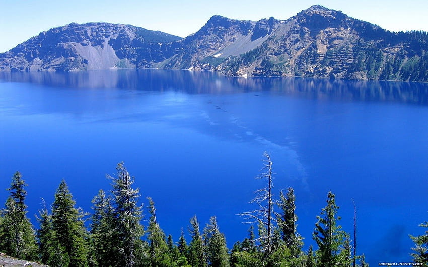 Beautiful Blue Lake High Res Full Nature Background HD wallpaper