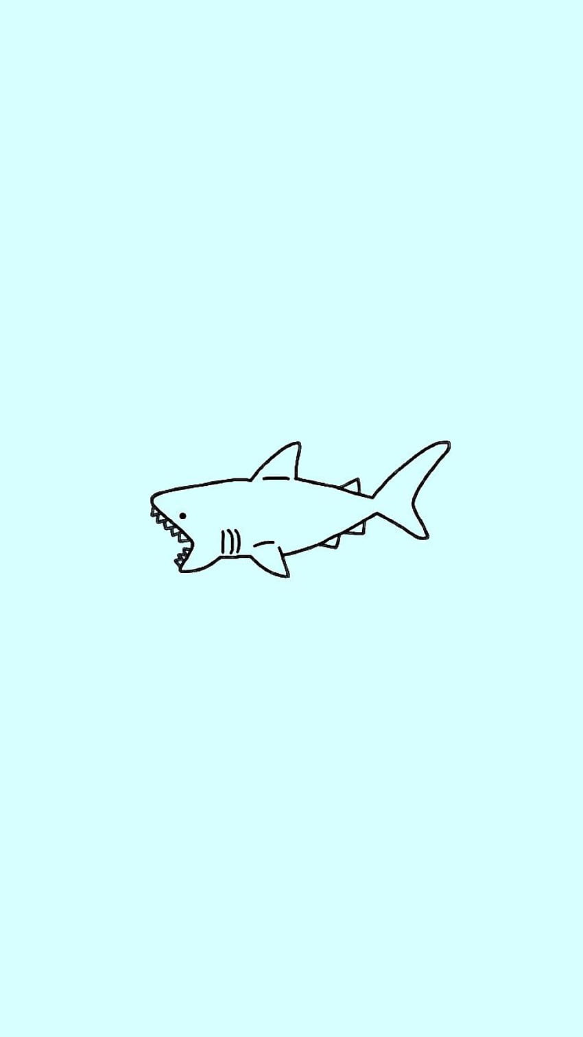 a shark for my friend tirna cause it's an inside joke. luv, Kawaii Shark HD phone wallpaper