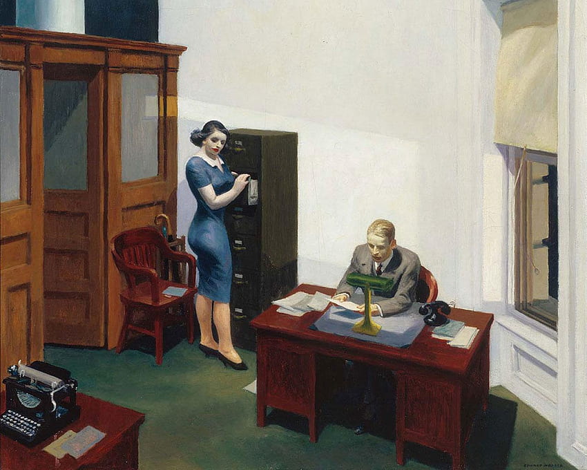 Mejor artista - Edward Hopper - Oficina de noche (1940) fondo de pantalla