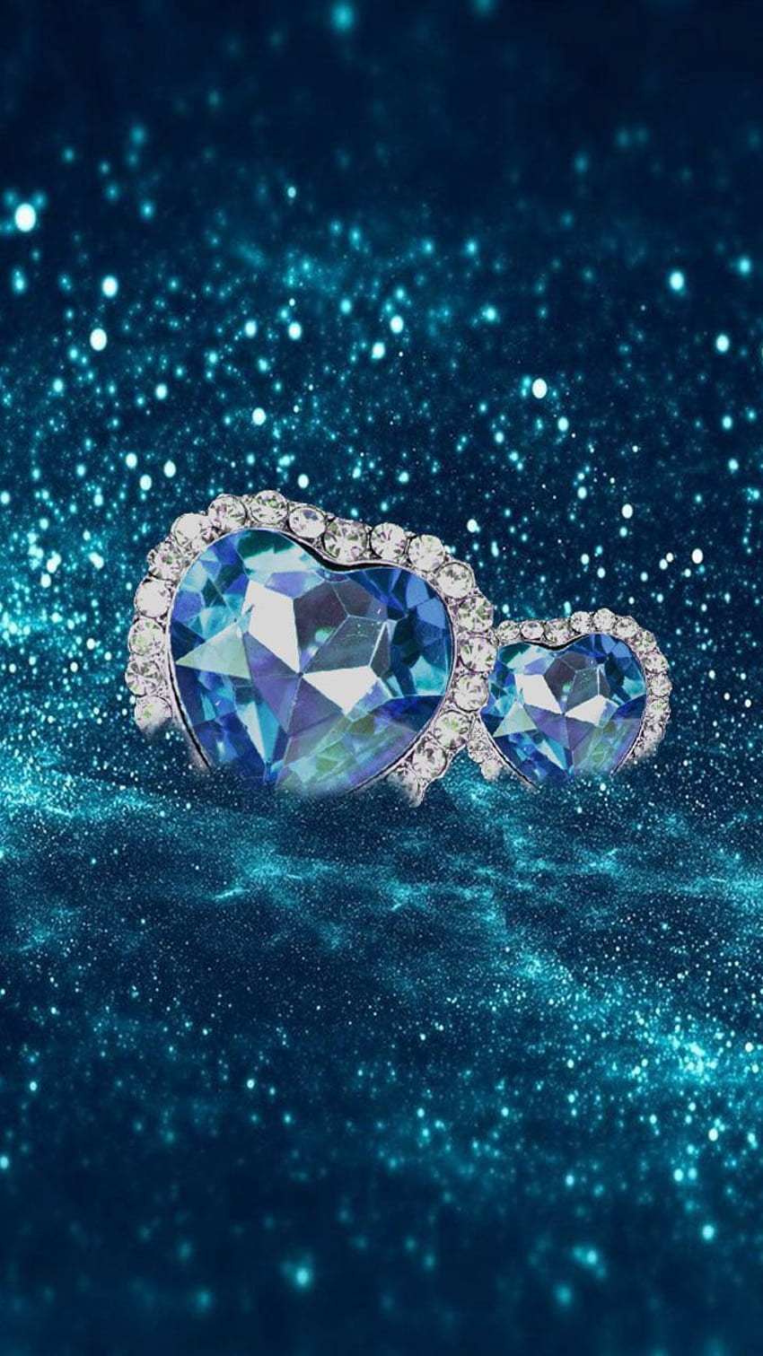 Gemstone Diamond Blue. Glitter art . Beautify your phone HD phone wallpaper