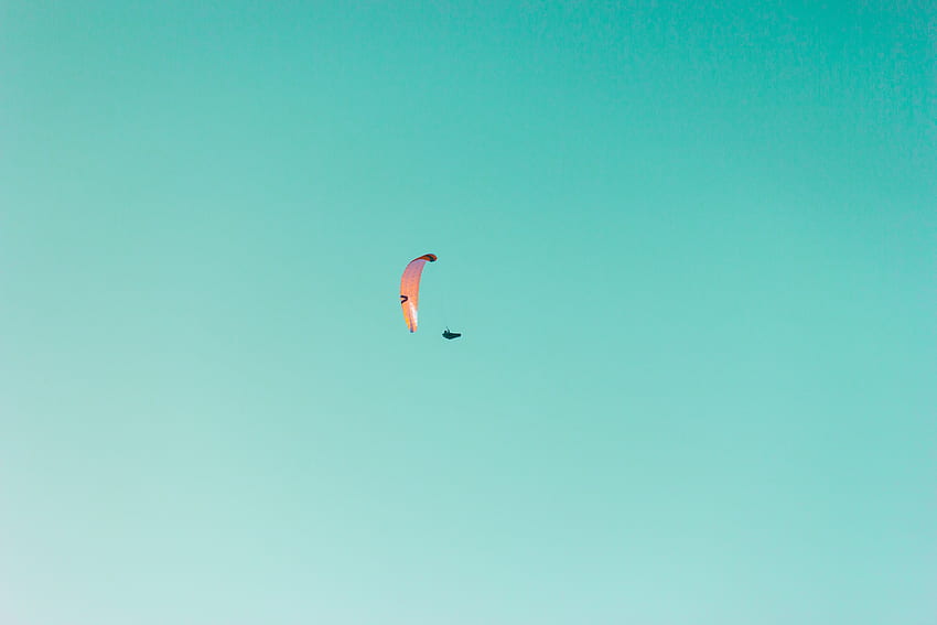 Sky, Minimalism, Flight, Paragliding, Paraglider HD wallpaper