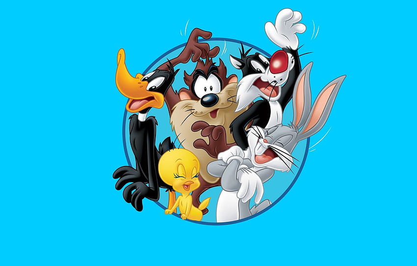 Cartoon, Daffy Duck, Tweety, The Tasmanian devil HD wallpaper