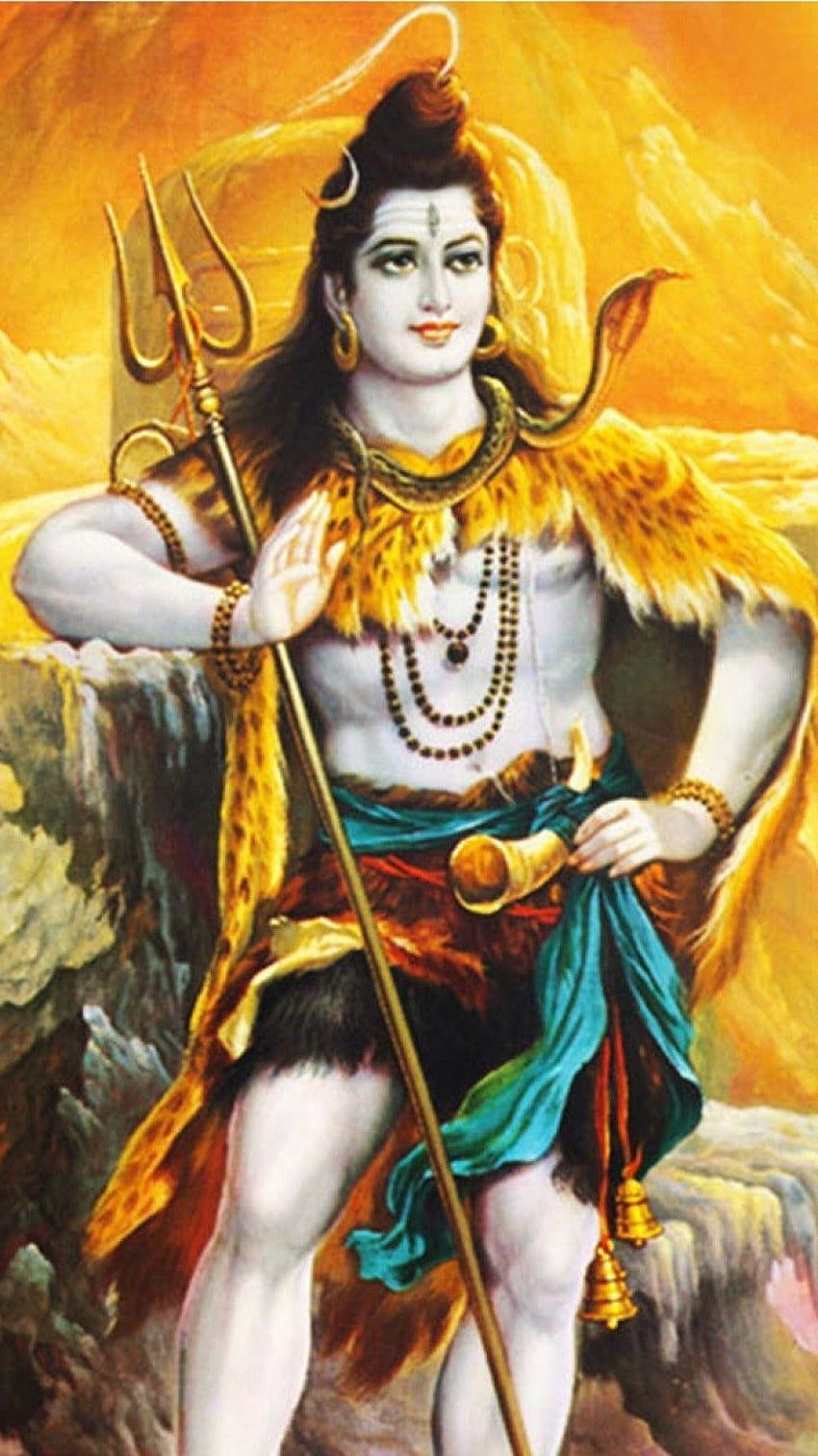Best Lord Shiva, Beautiful, Yellow Background HD phone wallpaper ...