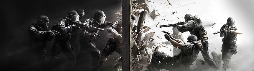 Tom Clancy Rainbow Six Siege двоен монитор, Assassin's Creed двоен екран HD тапет