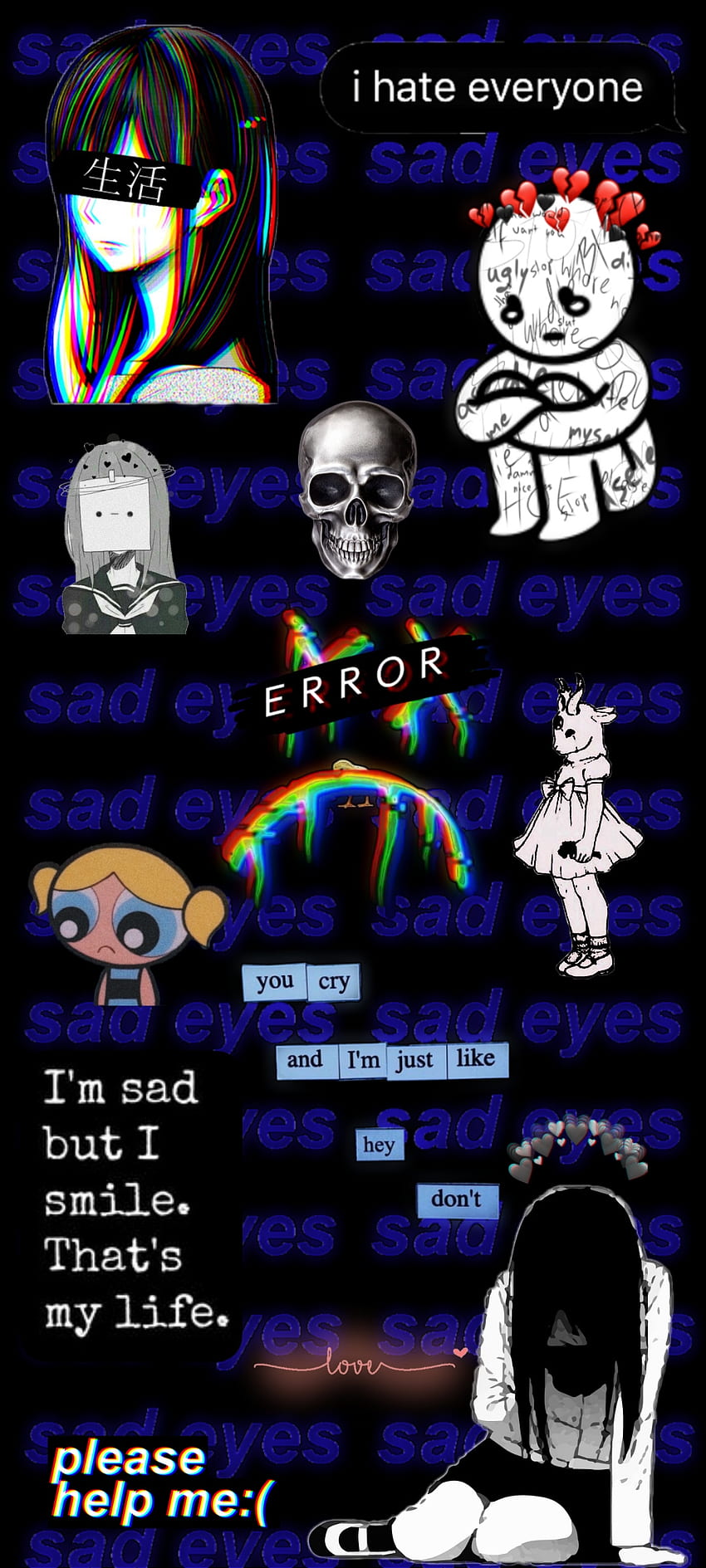 Fondo Sad, Azul Hd Phone Wallpaper 