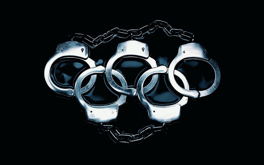 Polizei, Olympische Spiele, Metall, Handschellen, Polizei . HD-Hintergrundbild