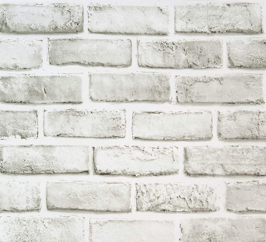 17.7 X 393.7 Brick Peel And Stick Grey White Removable Wall Paper Shelf Paper Self Adhesive Brick Backsplash Peel And Stick Fireplace Decoration : Tools & Home Improvement, White Brick Wall วอลล์เปเปอร์ HD