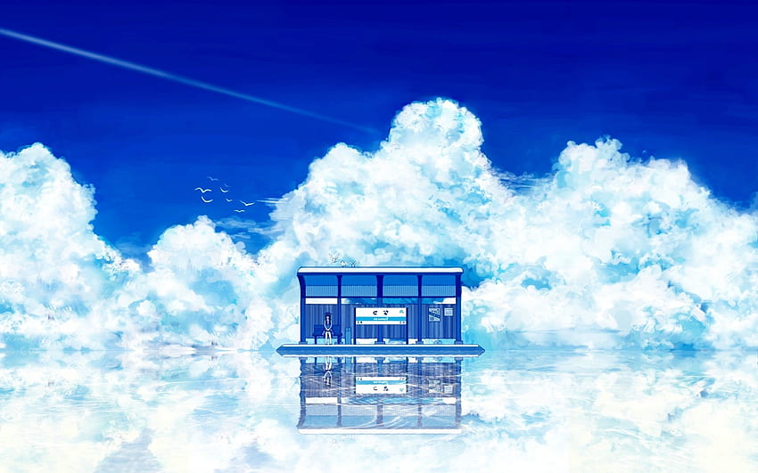 Heaven Anime, Cloudy Anime HD wallpaper