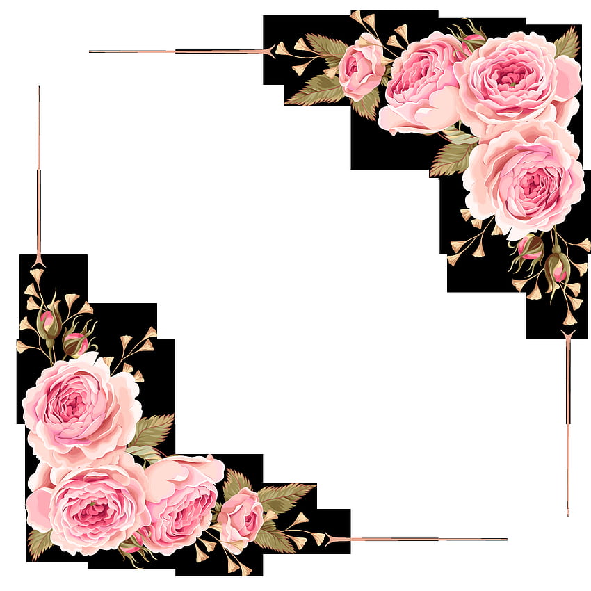 Peach Flower Clipart Transparent - Border Pink Flowers Png is & background for or mobil di 2020. Floral border design, Clip art border, Rose frame wallpaper ponsel HD