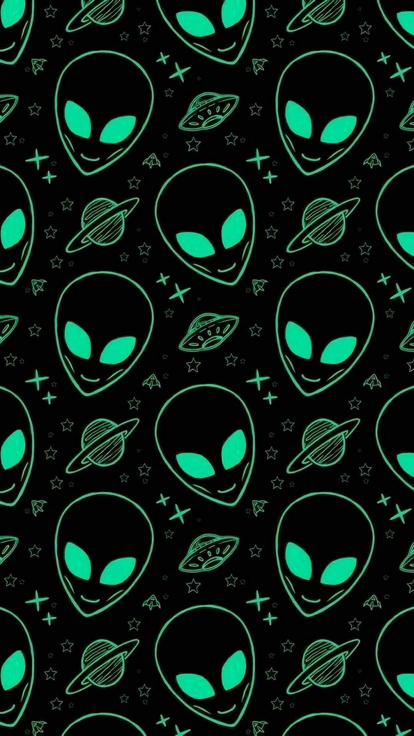 Alien, verde, negro fondo de pantalla del teléfono