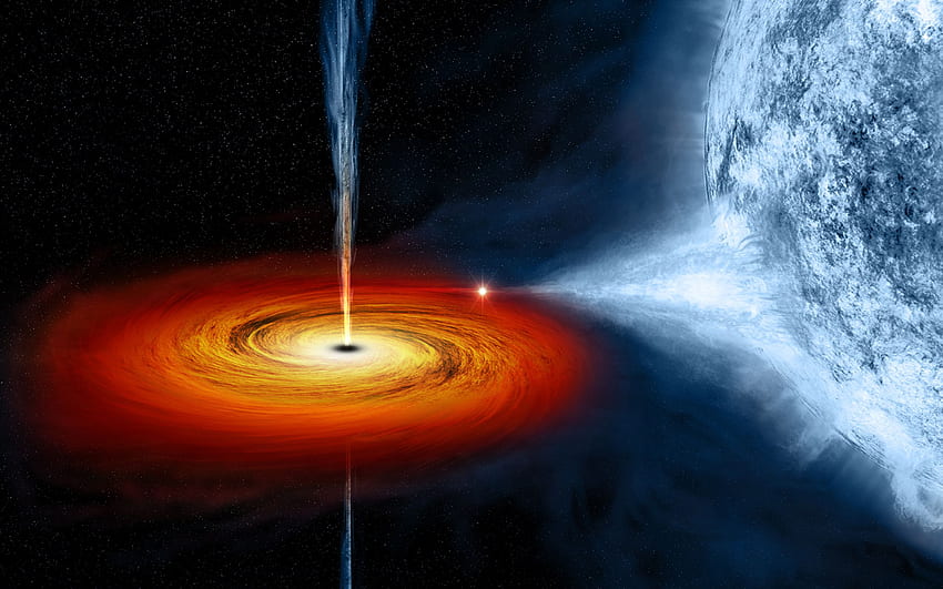 Черна дупка със звездна маса в орбита с локализирана придружаваща звезда HD тапет