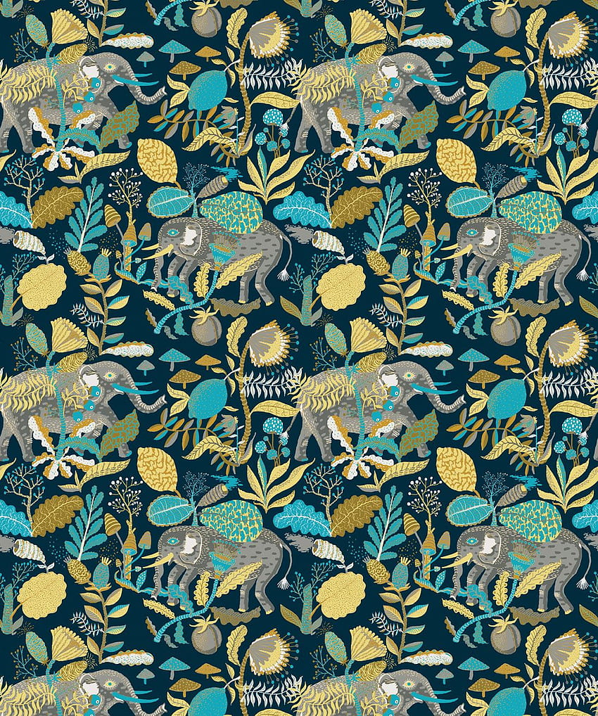 Gajah, Eksotis & Menyenangkan • Desain Maxamilisme • Milton & King, Elephant Print wallpaper ponsel HD