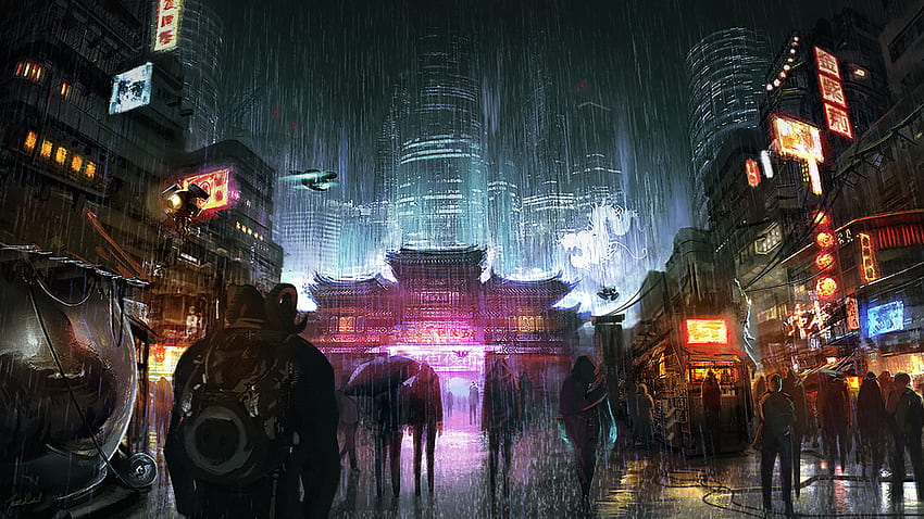 Artwork From The Upcoming Hong Kong Expansion For Shadowrun Returns: Cyberpunk HD wallpaper