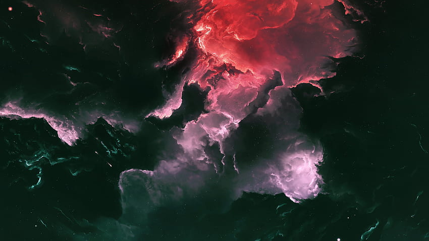 awan merah dan hitam digital Wallpaper HD
