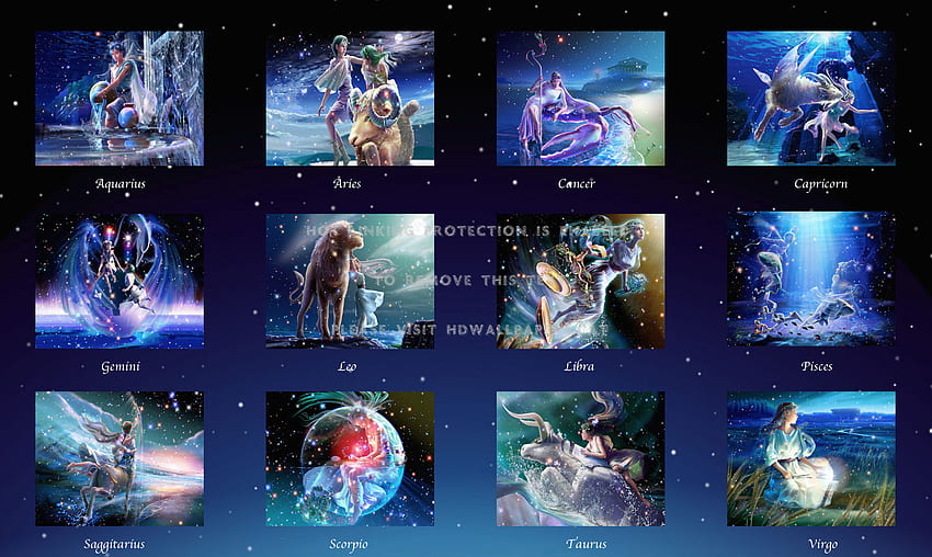 zodiac collage digital pisces saggitarius, Pisces Art HD wallpaper
