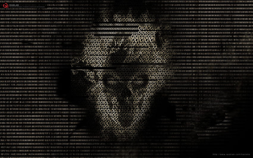 Двоичен сив фон на хакерски череп - Резолюция:, Хакерски череп HD тапет