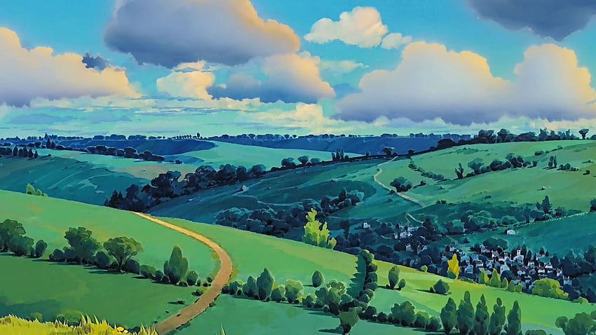 Tło Miyazakiego, scenerie ogrodowe Studio Ghibli Tapeta HD