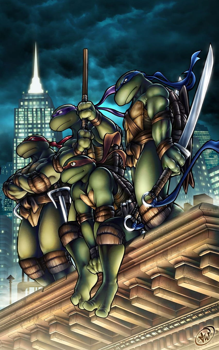 Teenage Mutant Ninja Turtles Comicbuch - Batman Teenage Mutant Ninja Turtles Kunstwerk - -, Batman TMNT HD-Handy-Hintergrundbild