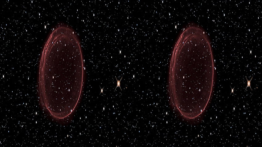 The Red Bubble 3D: Supernova Remnant SNR 0509 67.5 HD wallpaper