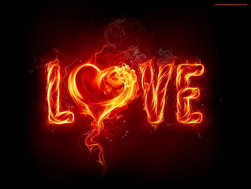 Of Love Hearts. Burning Heart HD wallpaper
