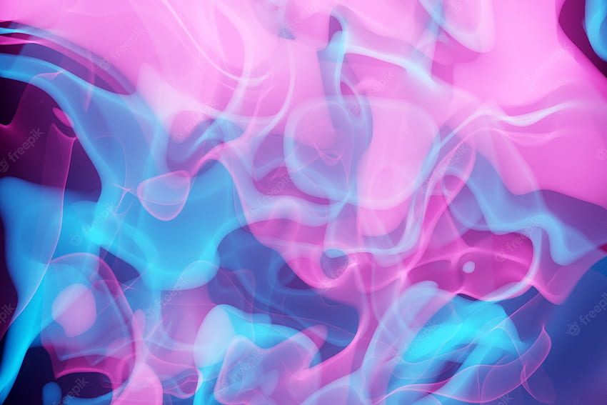 De primera calidad . Ilustración 3D, patrón, azul neón y rosa humo en un oscuro y aislado. del humo de vape, Neon Blue 3D fondo de pantalla