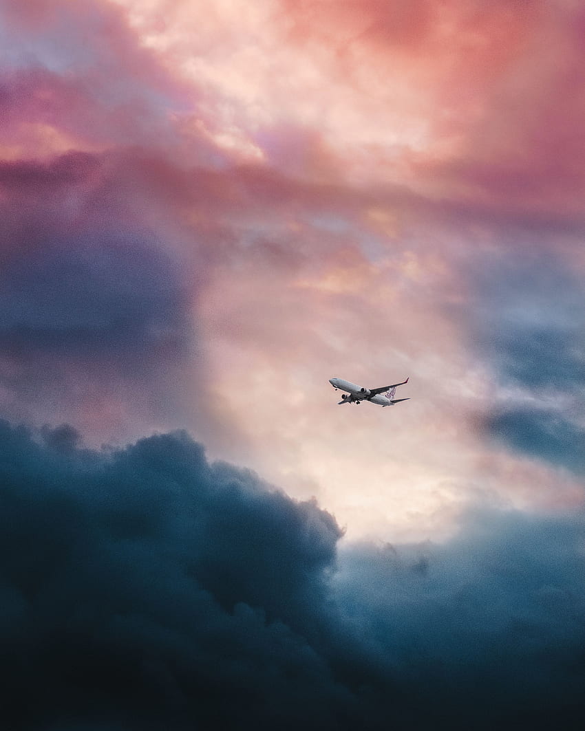Doğa, Gökyüzü, Bulutlar, Uçuş, Uçak HD telefon duvar kağıdı