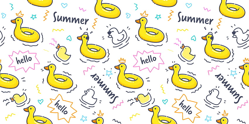 Duck rubber ring pattern seamless in pastel color. Duck, Kawaii Duck HD wallpaper