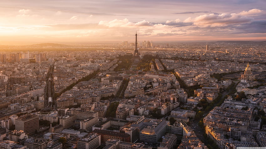 Paris Panoramic View U TV 用ウルトラ背景 : ワイドスクリーン & UltraWide & ラップトップ : マルチ ディスプレイ、デュアル モニター : タブレット : スマートフォン 高画質の壁紙