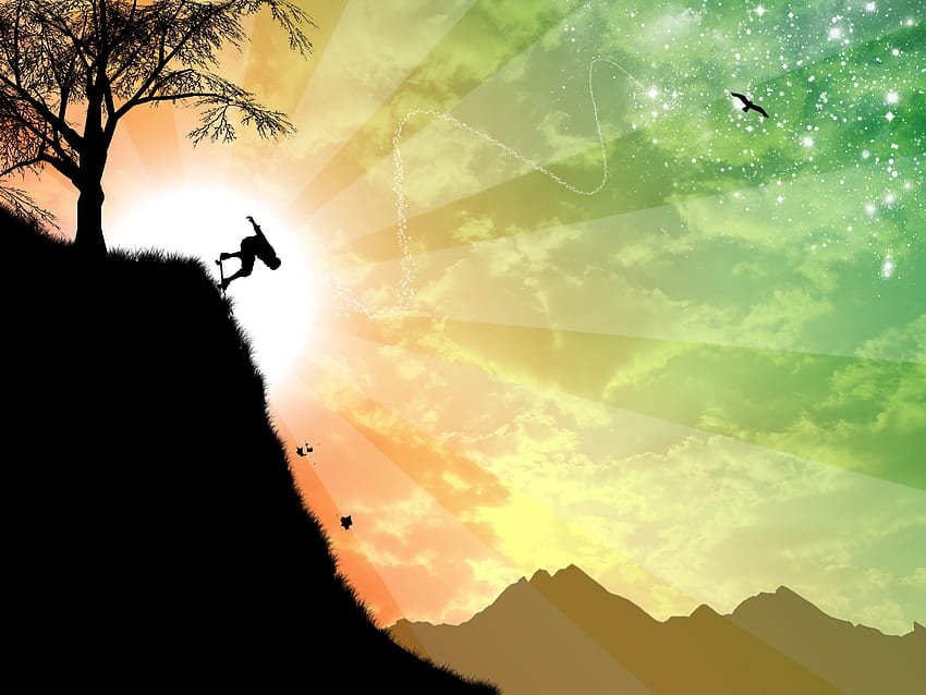 Art, Sun, Silhouette, Wood, Tree, Break, Precipice, Skateboarder HD wallpaper